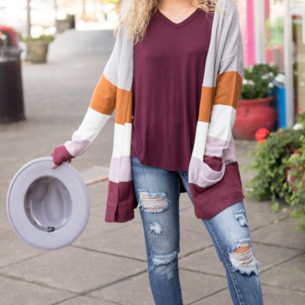 Small color block cardigan (new)
